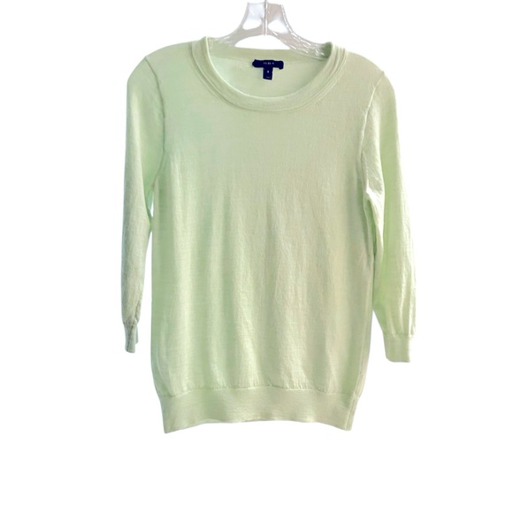 JCrew- 100% Merino Wool 3/4” Sleeve Crew Neck Sweater - Picture 2 of 7